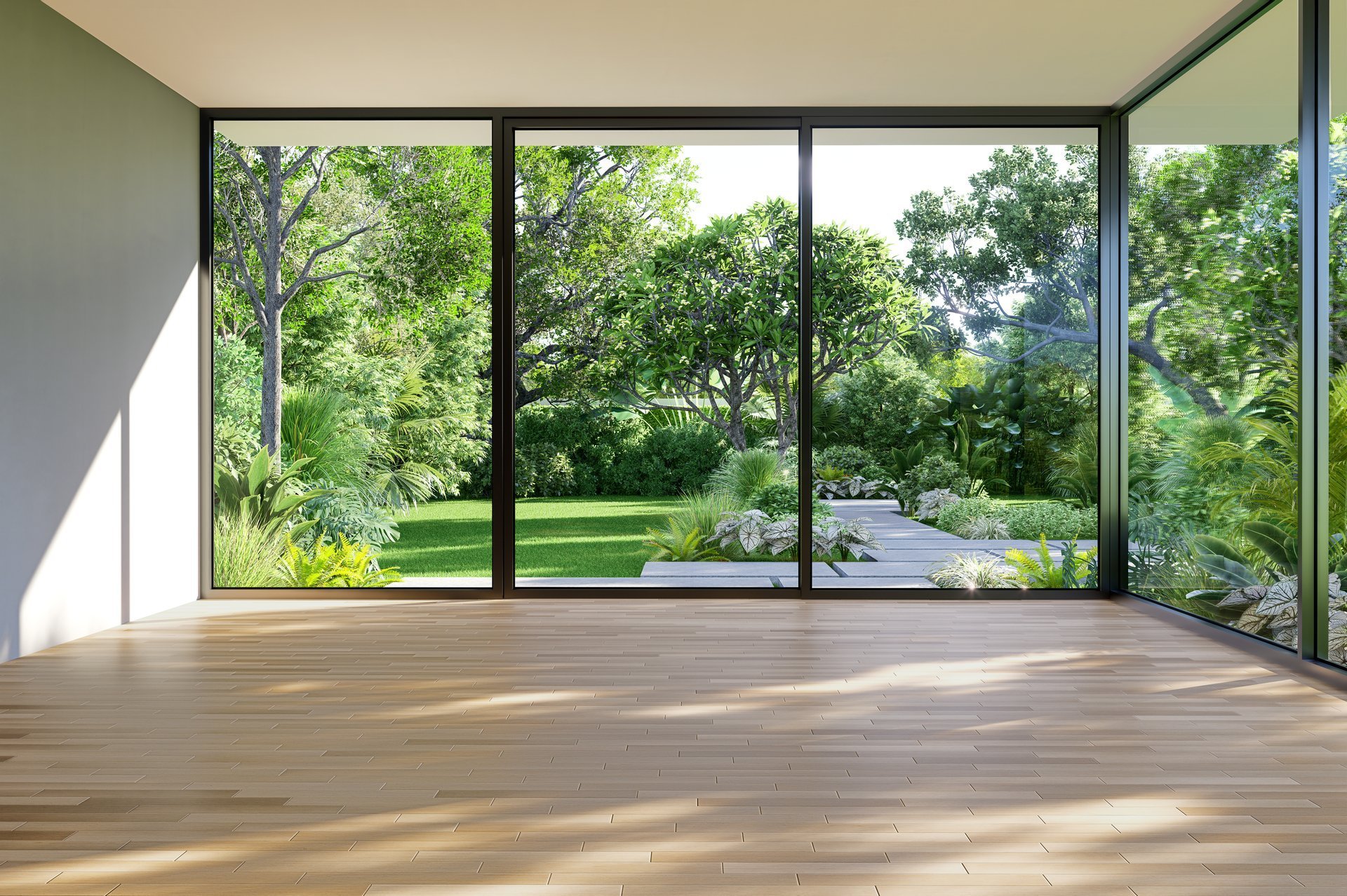 Interior moderno con ventanas