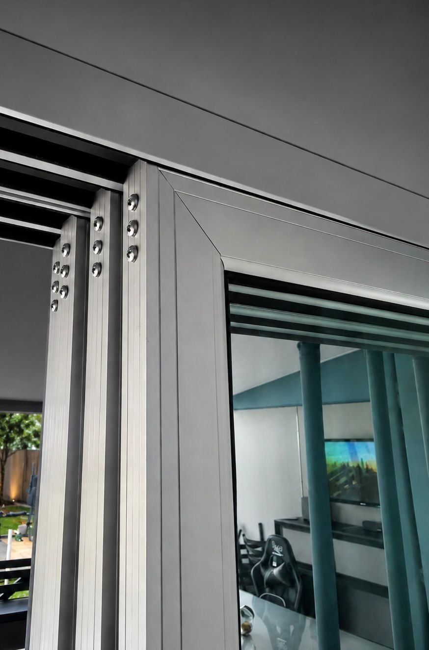 Ventana de aluminio con louver horizontales